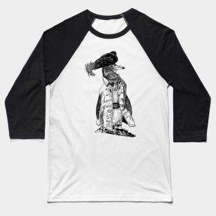 Penguin Pirate Captain Baseball T-Shirt